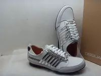 chaussures dsquared hommes new style 2013 cuir dsq blanc argent